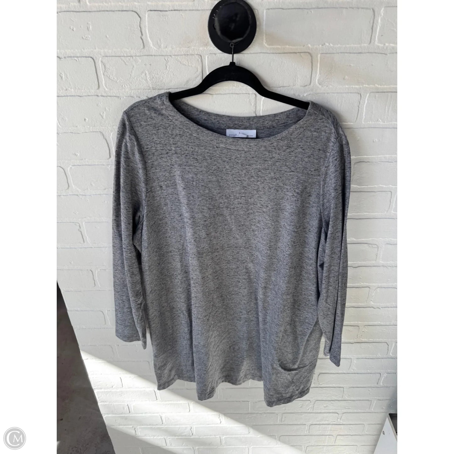 Top Long Sleeve By Pure Jill In Grey, Size: Xl