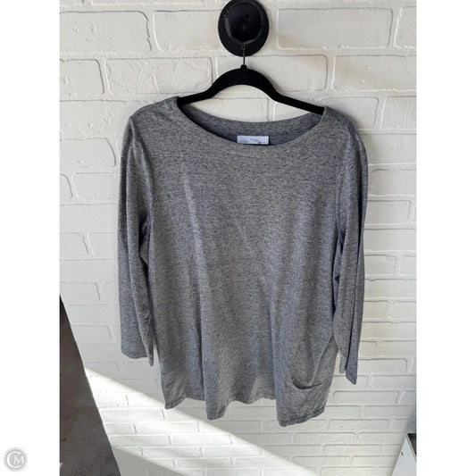 Top Long Sleeve By Pure Jill In Grey, Size: Xl