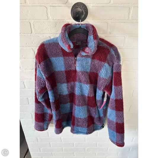 Jacket Fleece By Eddie Bauer In Blue & Red, Size: S