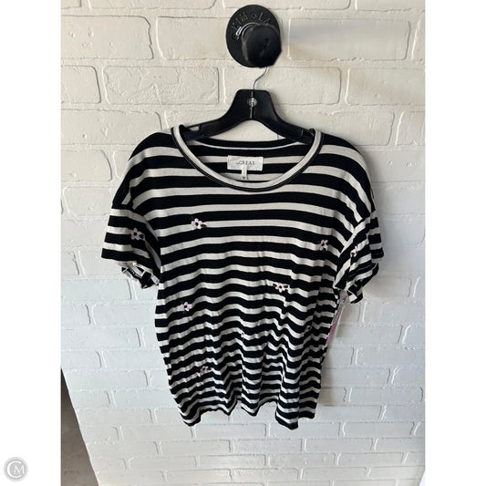 Top Short Sleeve By The Great. In Black & Cream, Size: S