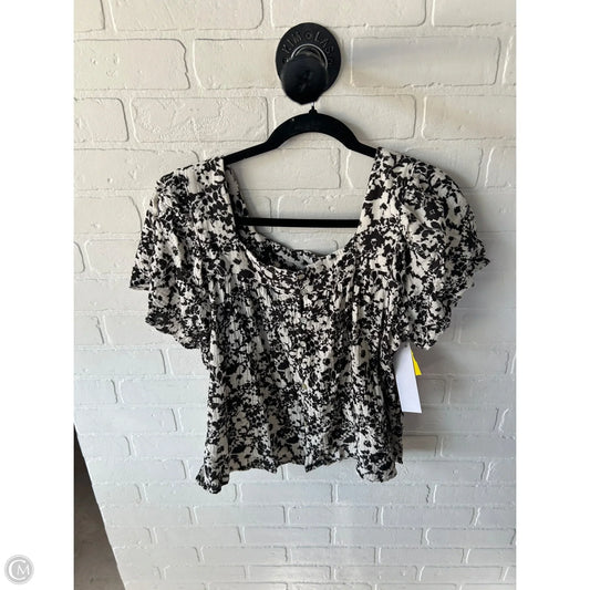 Top Short Sleeve By Rails In Cream & Grey, Size: L
