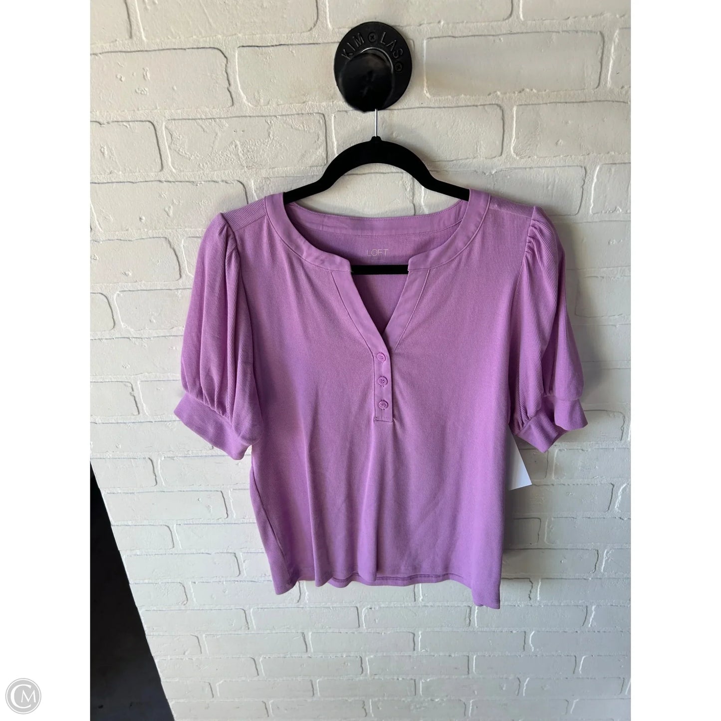 Top Short Sleeve By Loft In Purple, Size: L