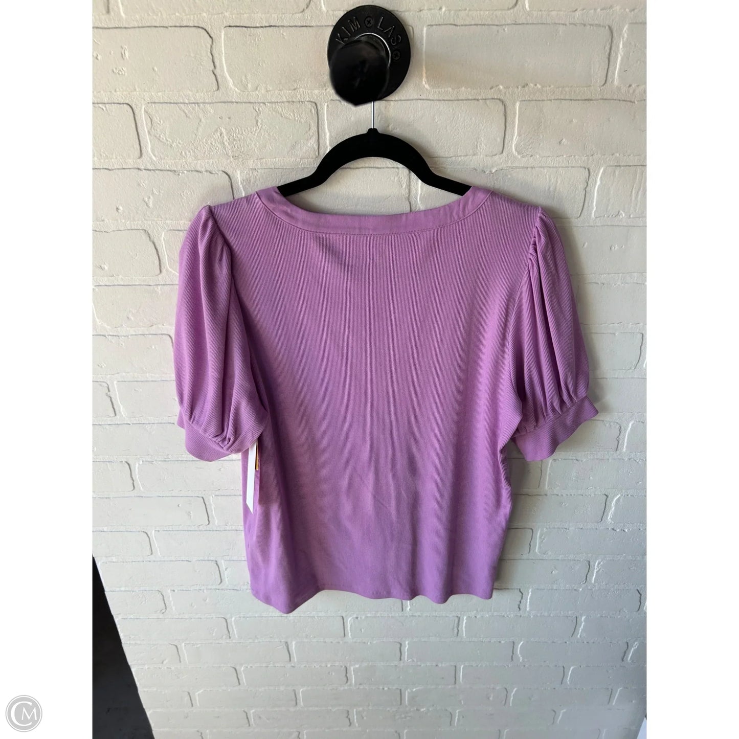 Top Short Sleeve By Loft In Purple, Size: L