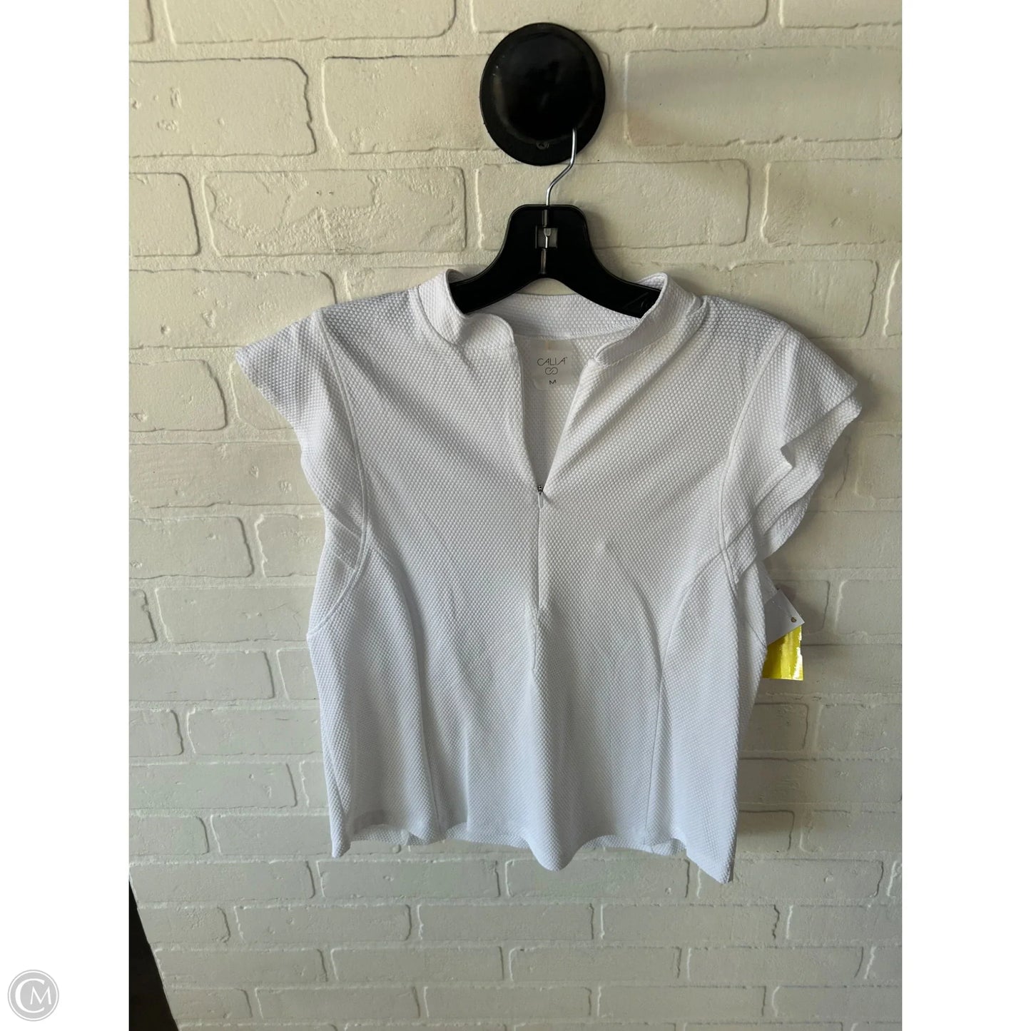Athletic Top Short Sleeve By Calia In White, Size: M