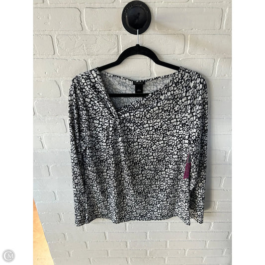 Top Long Sleeve By Ann Taylor In Black & White, Size: L