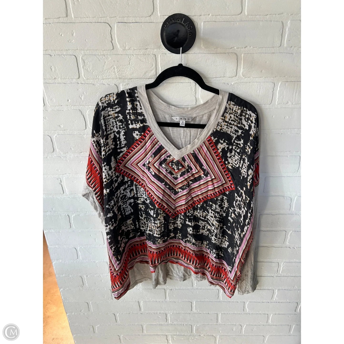 Top Long Sleeve By Cabi In Grey & Tan, Size: M