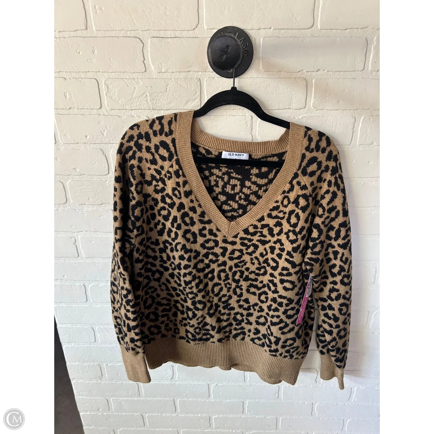 Sweater By Old Navy In Black & Tan, Size: M