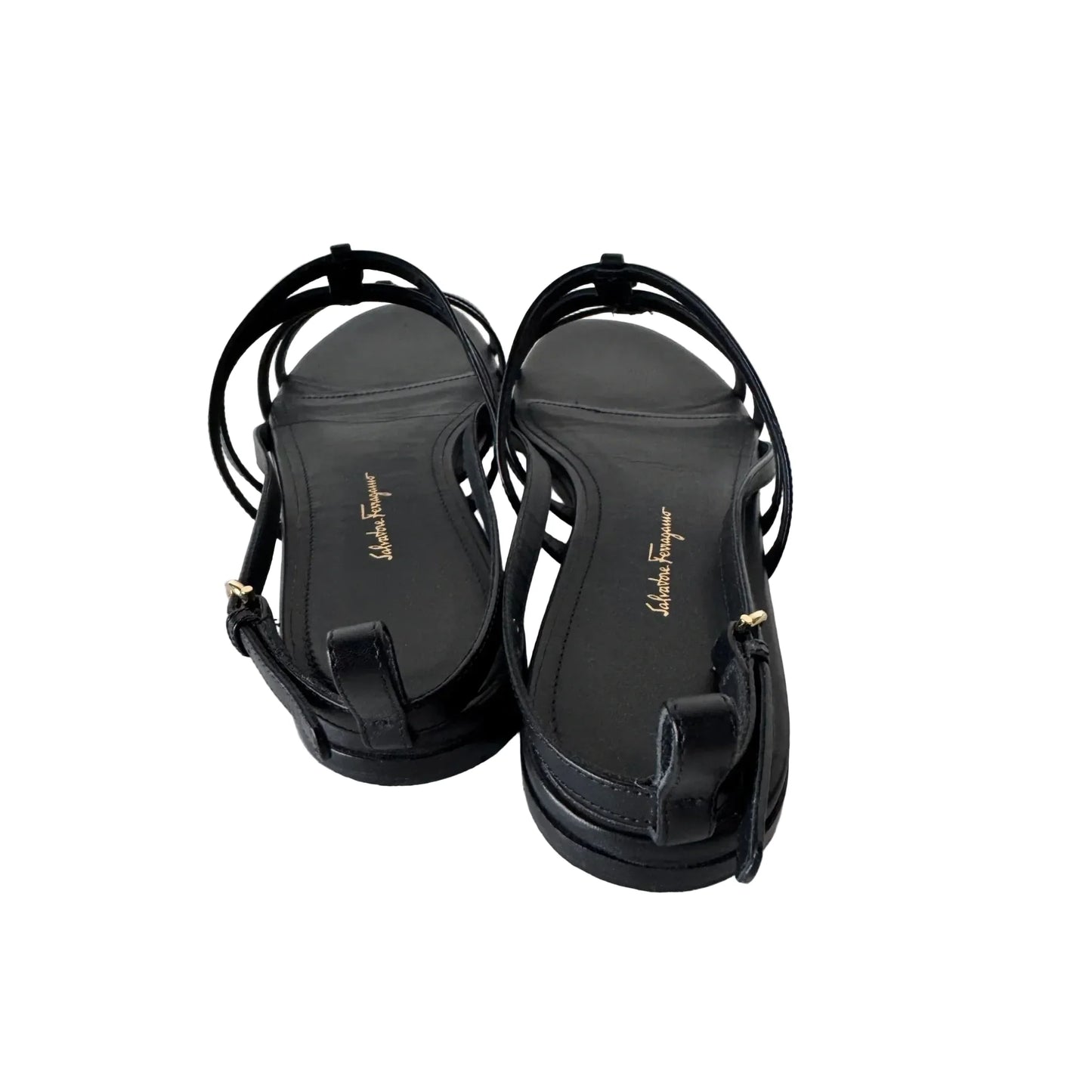 Sandals Luxury Designer By Ferragamo In Black, Size: 8.5