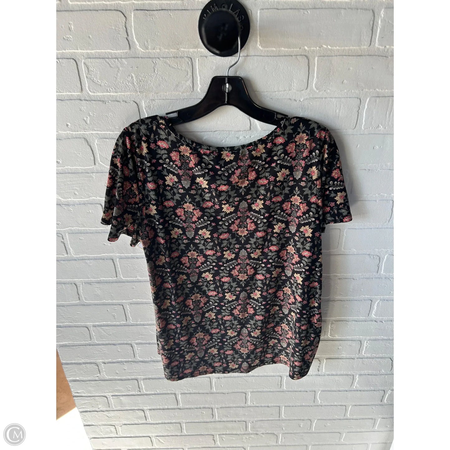 Top Short Sleeve By Nine Britton In Black & Green, Size: L