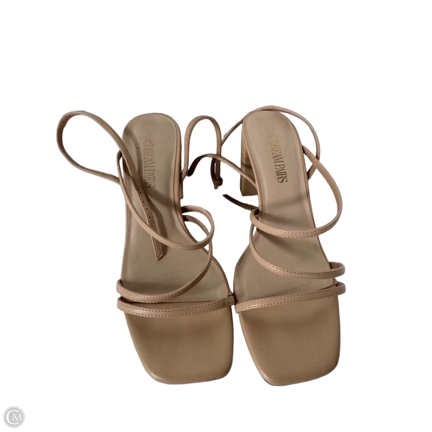 Sandals Heels Block By Dream Pairs In Tan, Size: 8.5