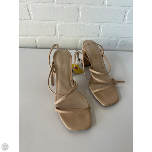 Sandals Heels Block By Dream Pairs In Tan, Size: 8.5