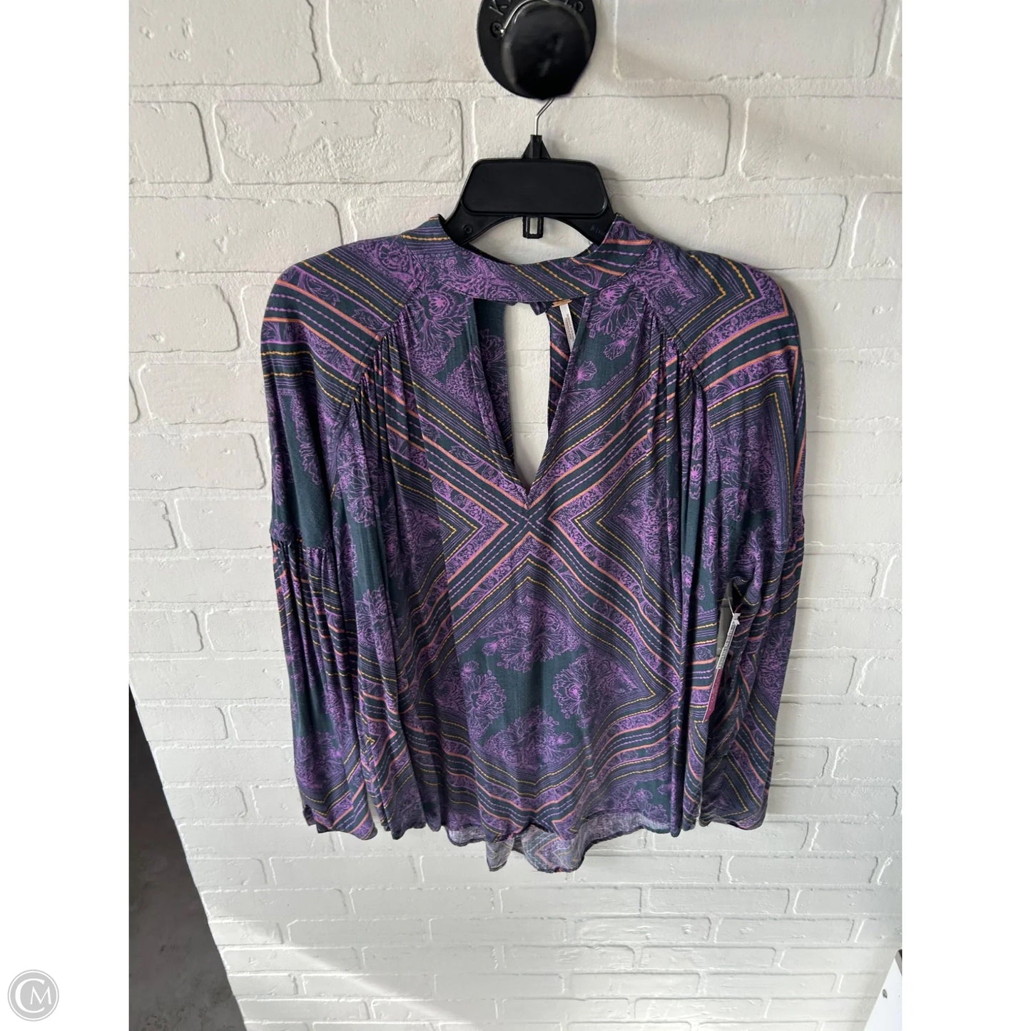 Top Long Sleeve By Free People In Blue & Purple, Size: S