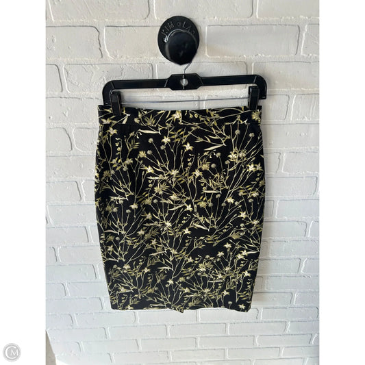 Skirt Midi By Banana Republic In Black & Green, Size: 4