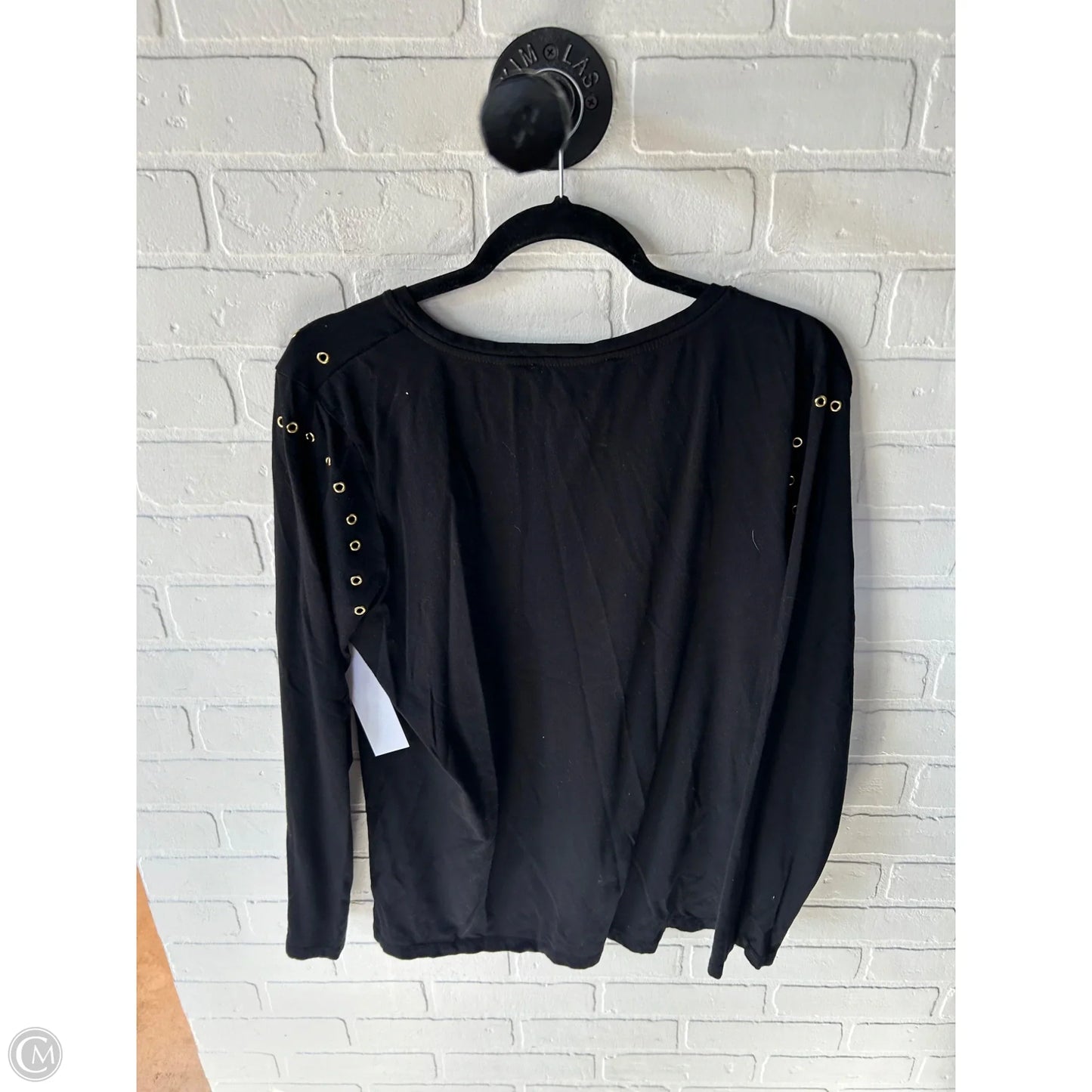 Top Long Sleeve By Vince Camuto In Black & Gold, Size: Xl