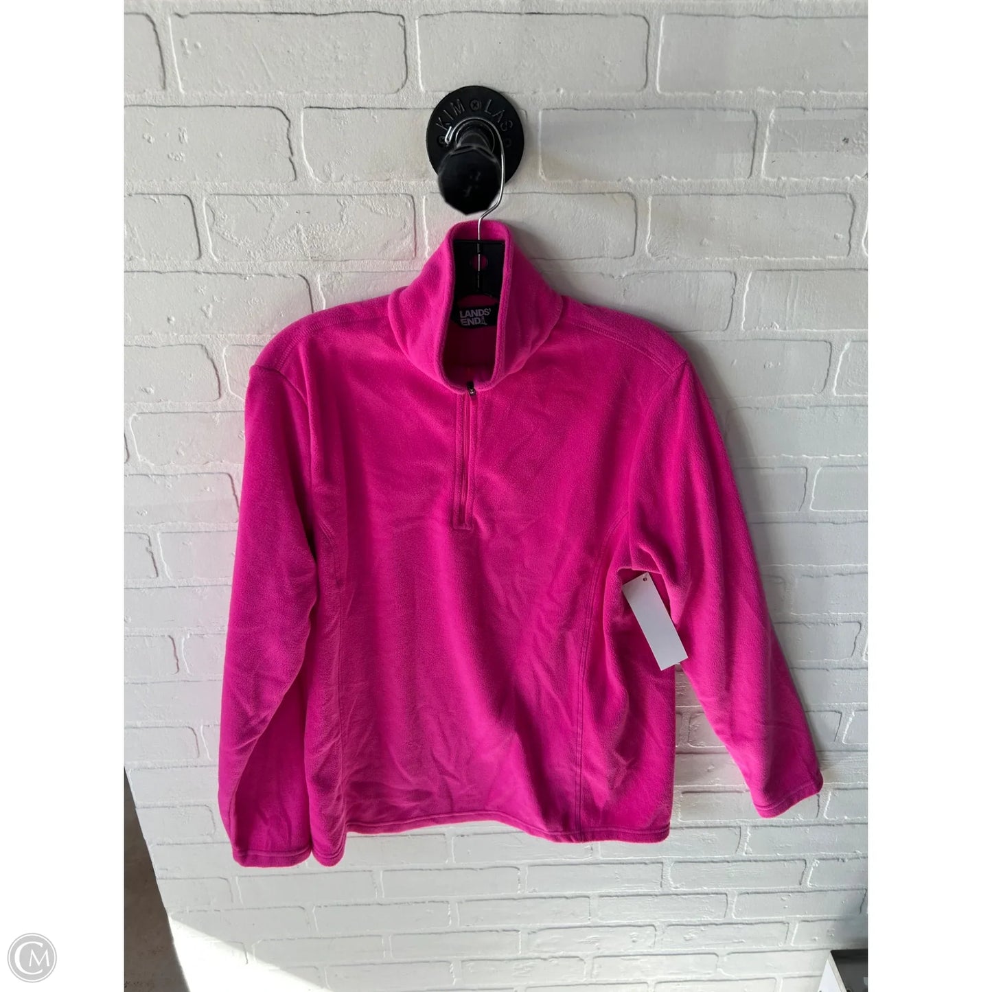 Jacket Fleece By Lands End In Pink, Size: M