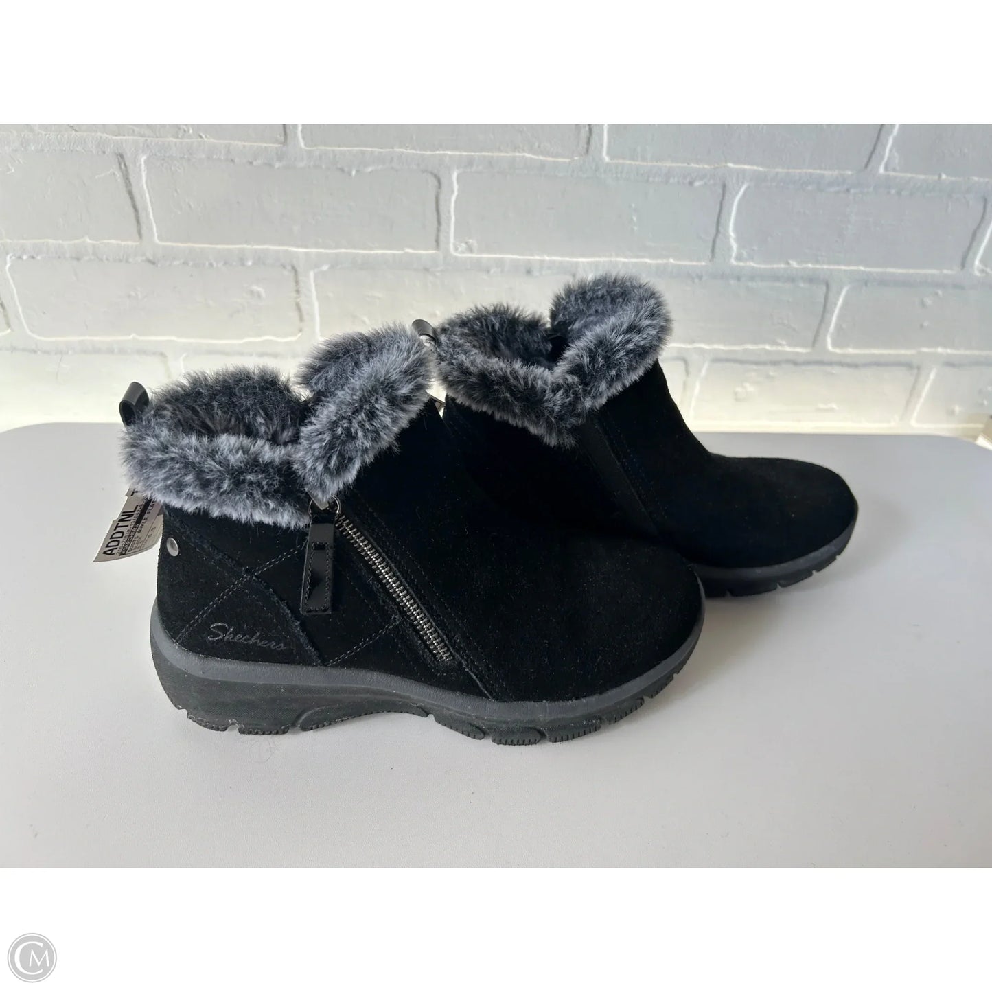 Boots Ankle Flats By Skechers In Black, Size: 6.5