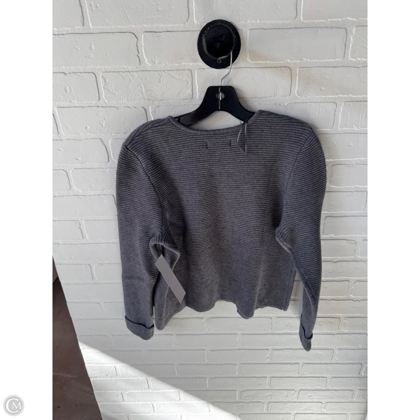 Sweater Cardigan By Elle In Grey, Size: L