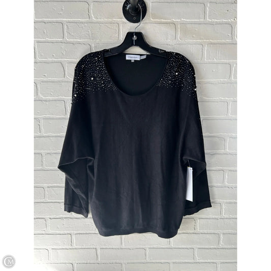 Sweater By Calvin Klein In Black, Size: L