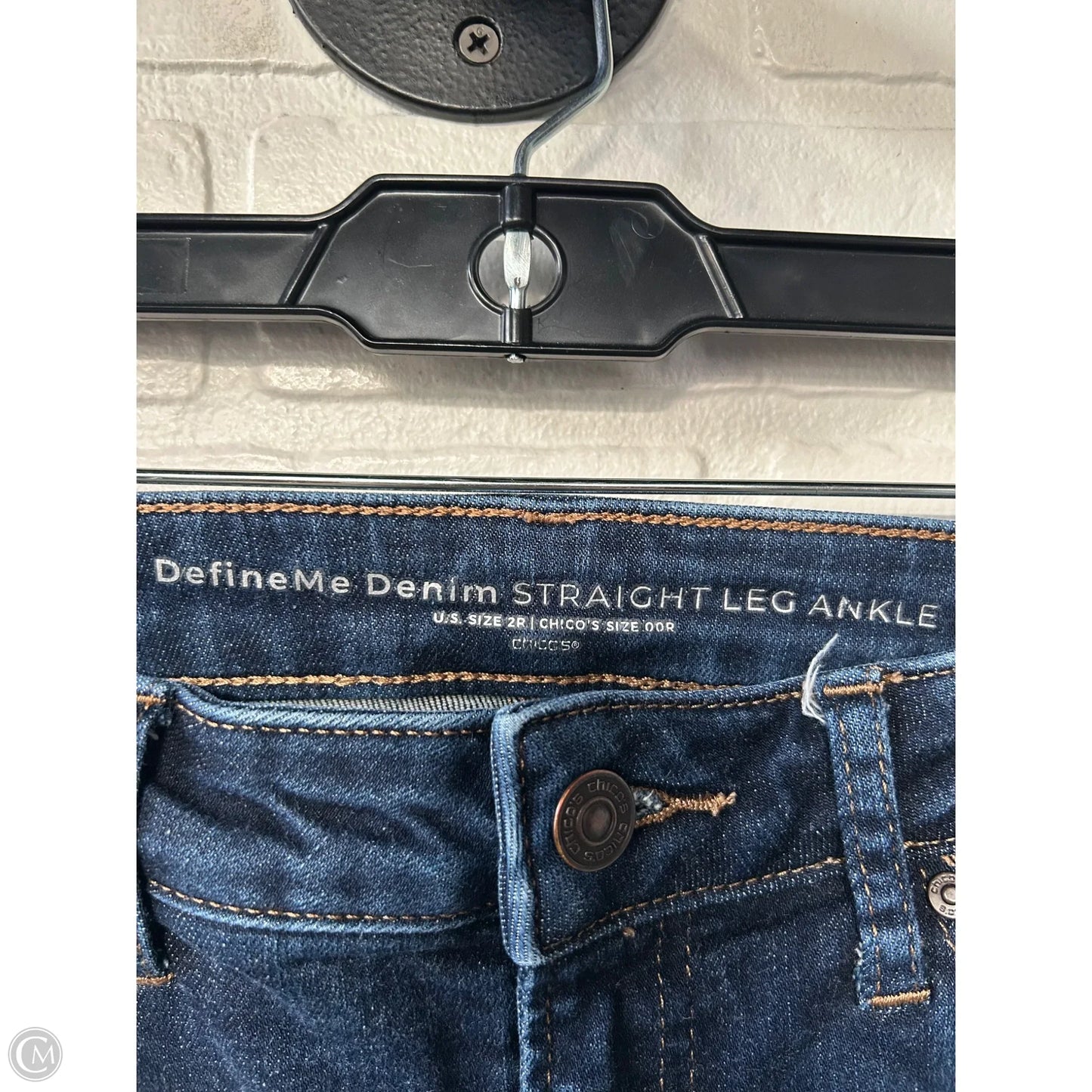 Jeans Straight By Chicos In Blue Denim, Size: 2