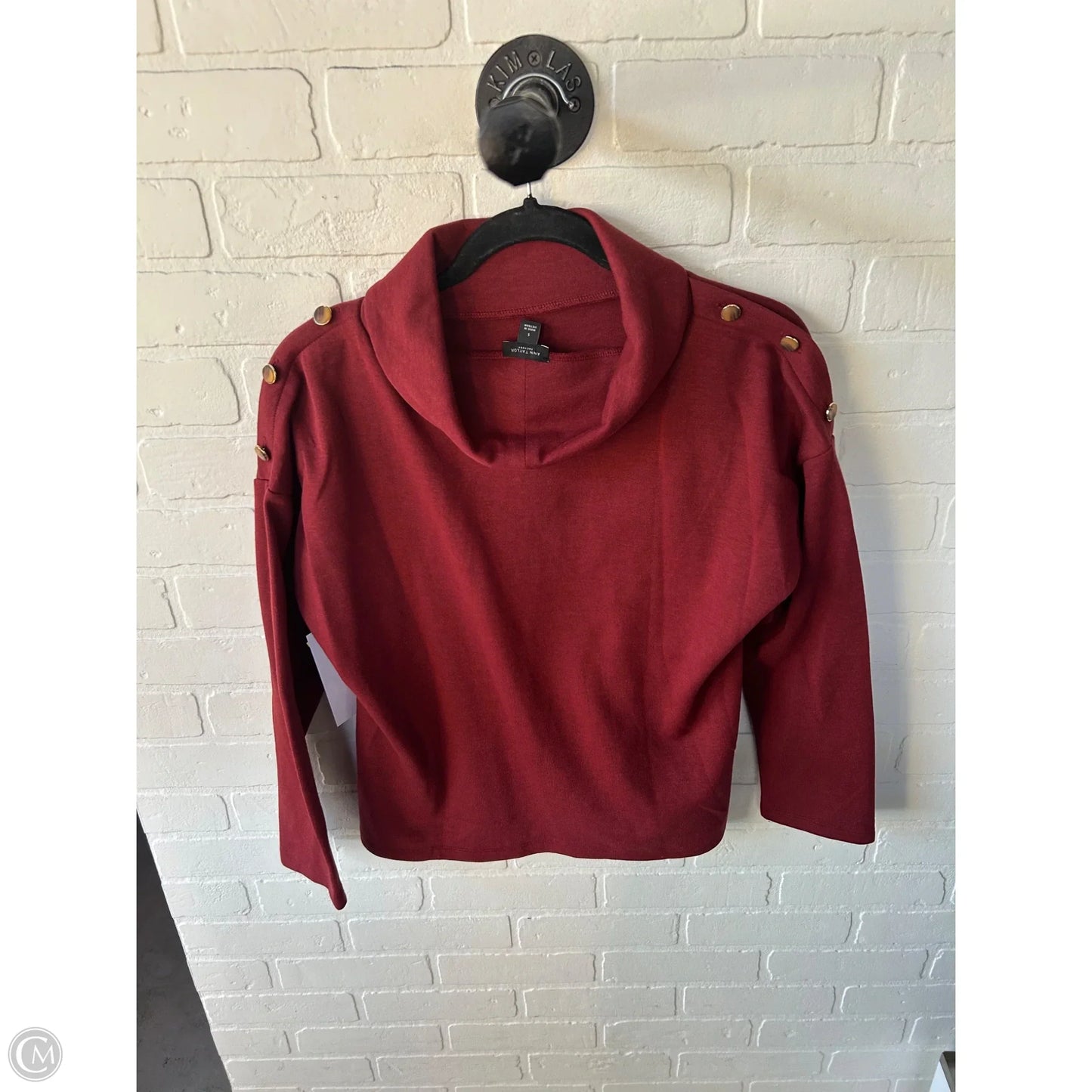 Top Long Sleeve By Ann Taylor In Red, Size: S