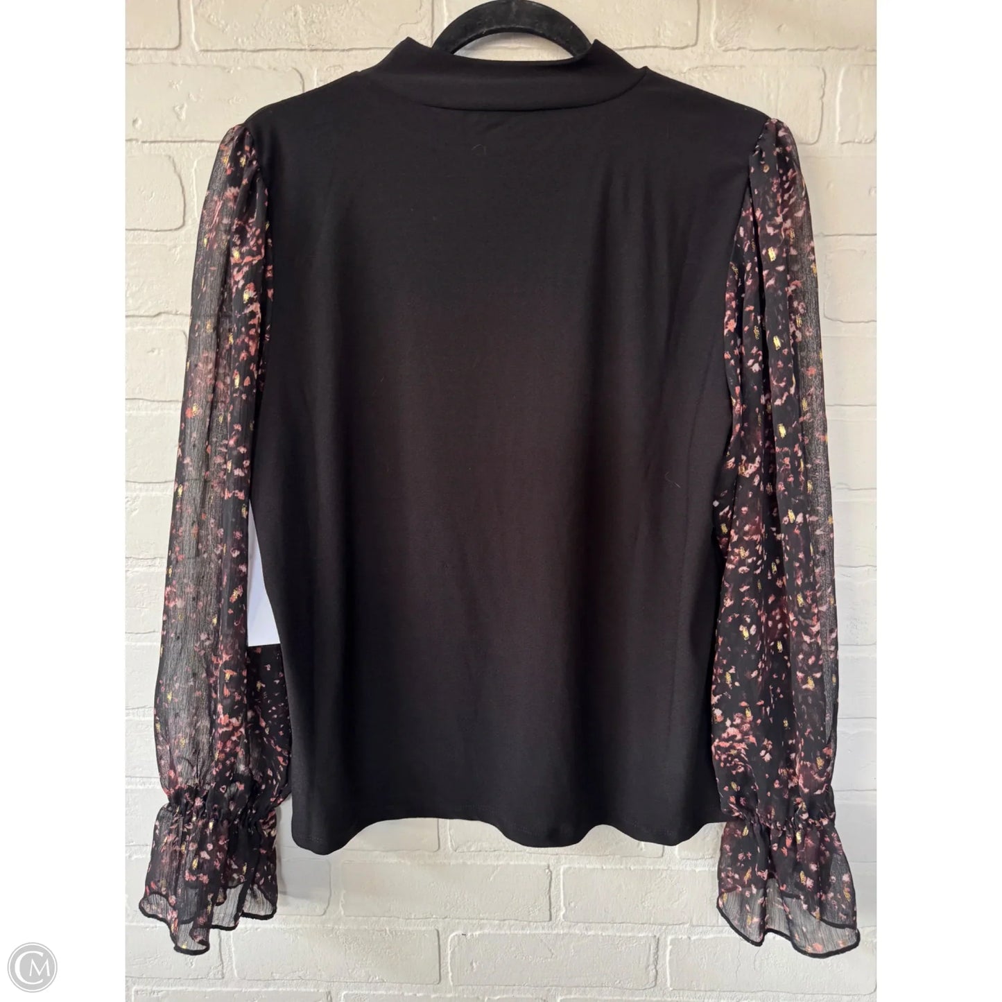 Top Long Sleeve By Cece In Black, Size: L