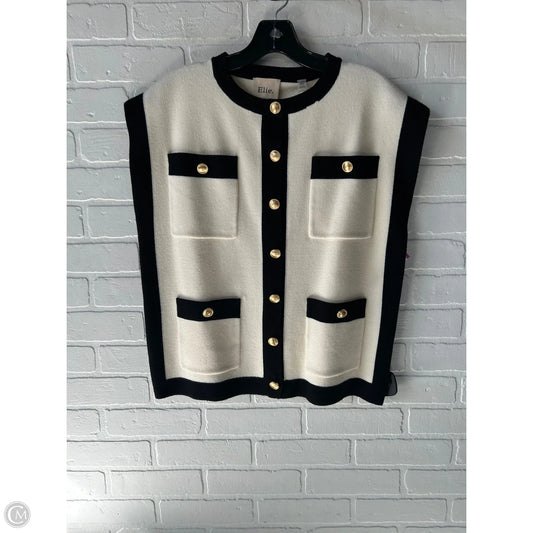 Vest Sweater By Elie Tahari In Black & Cream, Size: M