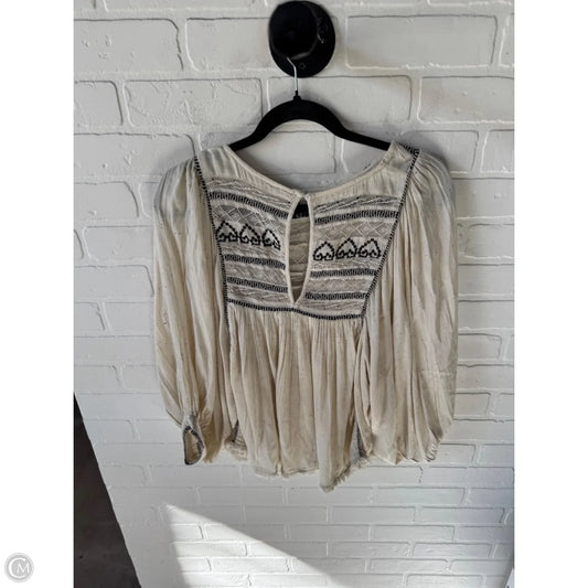 Top Long Sleeve By Free People In Cream, Size: M