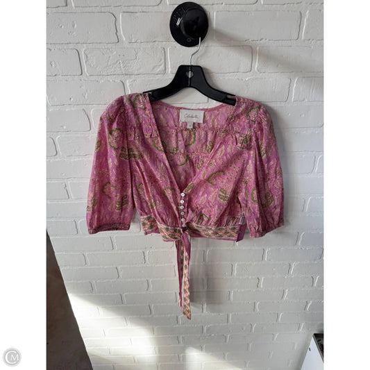 Top Short Sleeve By Cleobella In Pink, Size: M