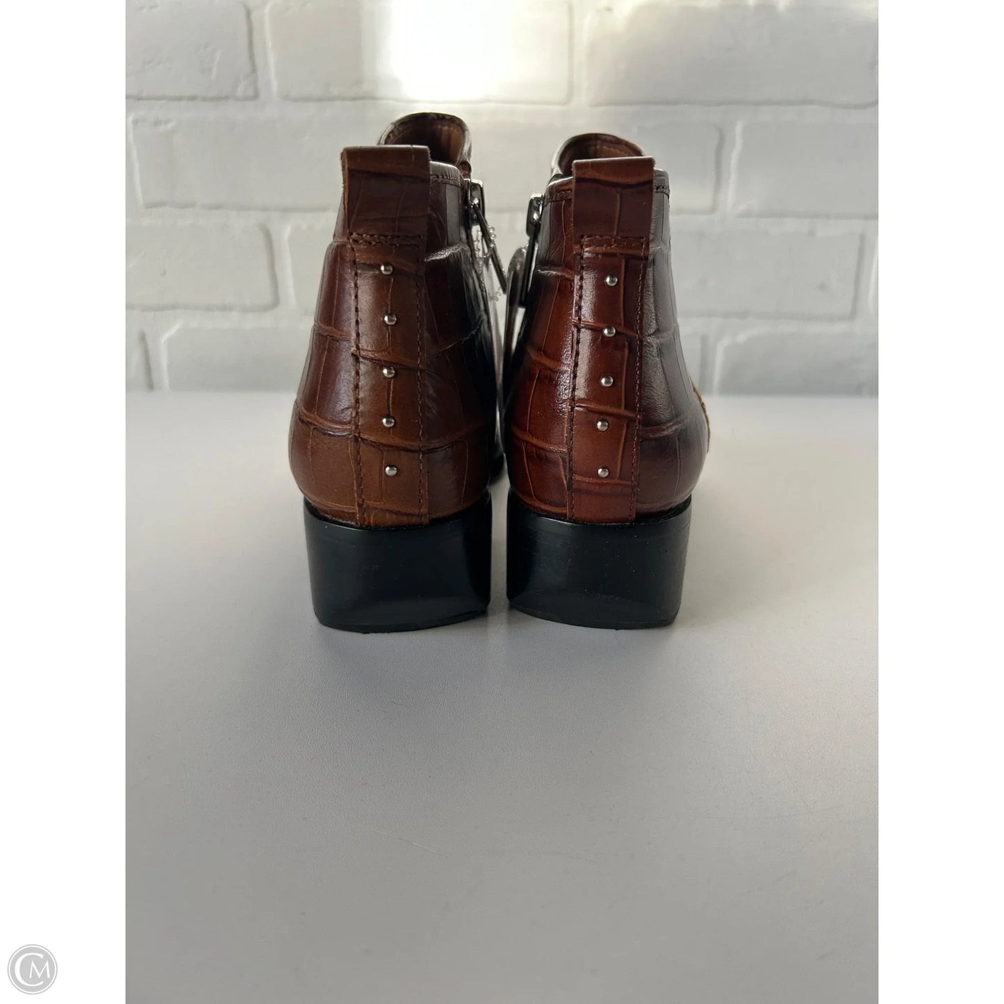Boots Ankle Heels By Franco Sarto In Brown, Size: 5.5