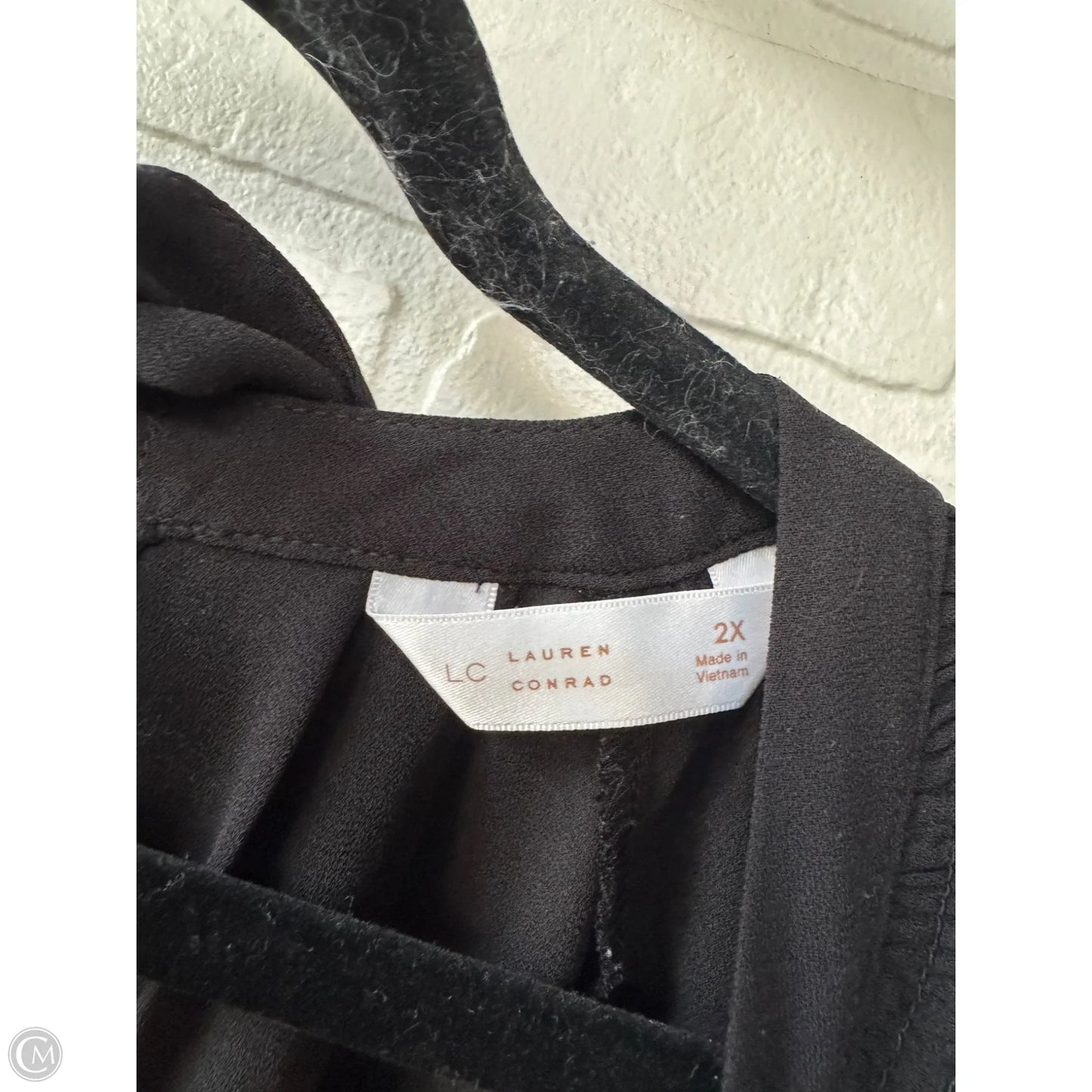 Top Short Sleeve By Lc Lauren Conrad In Black, Size: 2x