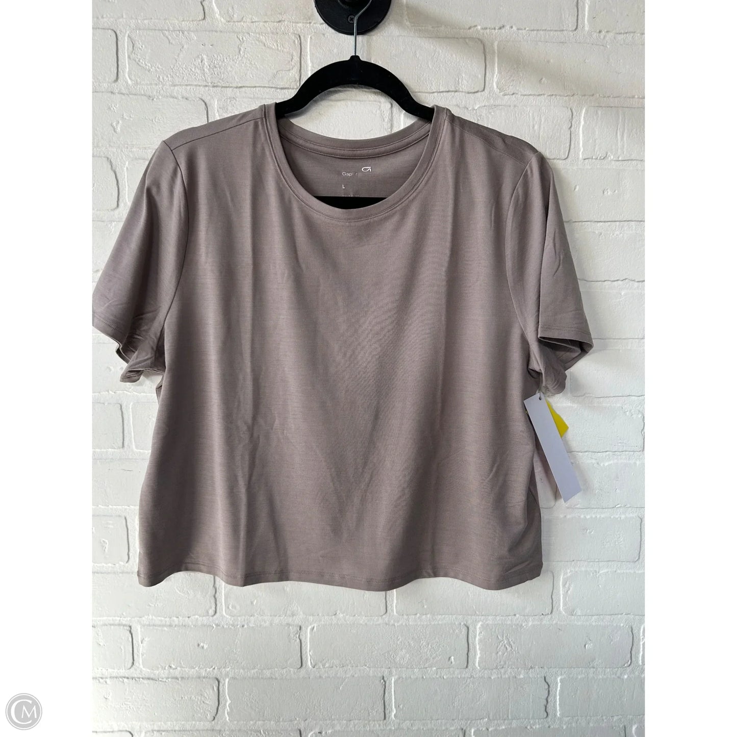 Athletic Top Short Sleeve By Gapfit In Brown, Size: L