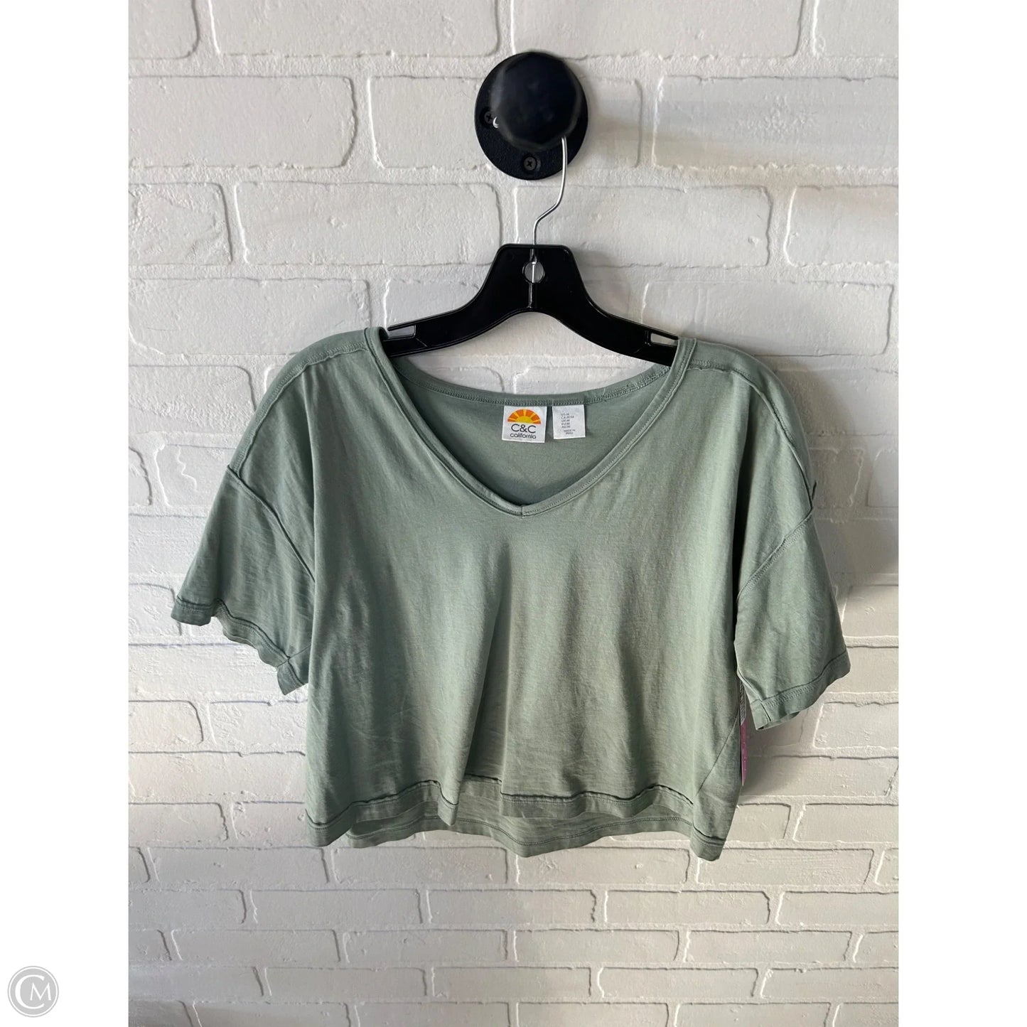 Top Short Sleeve Basic By C And C In Green, Size: M