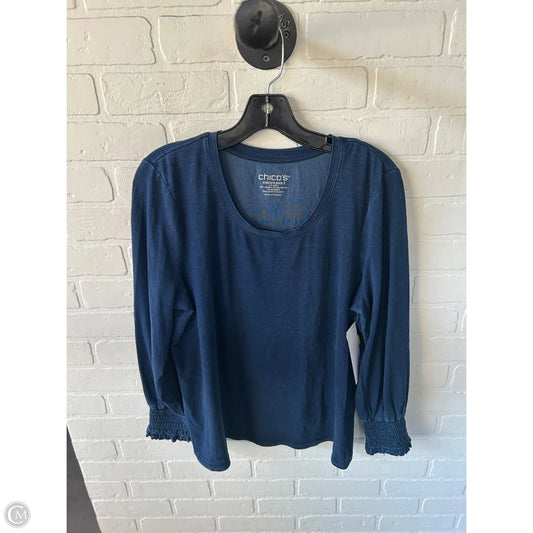 Top Long Sleeve By Chicos In Blue, Size: L