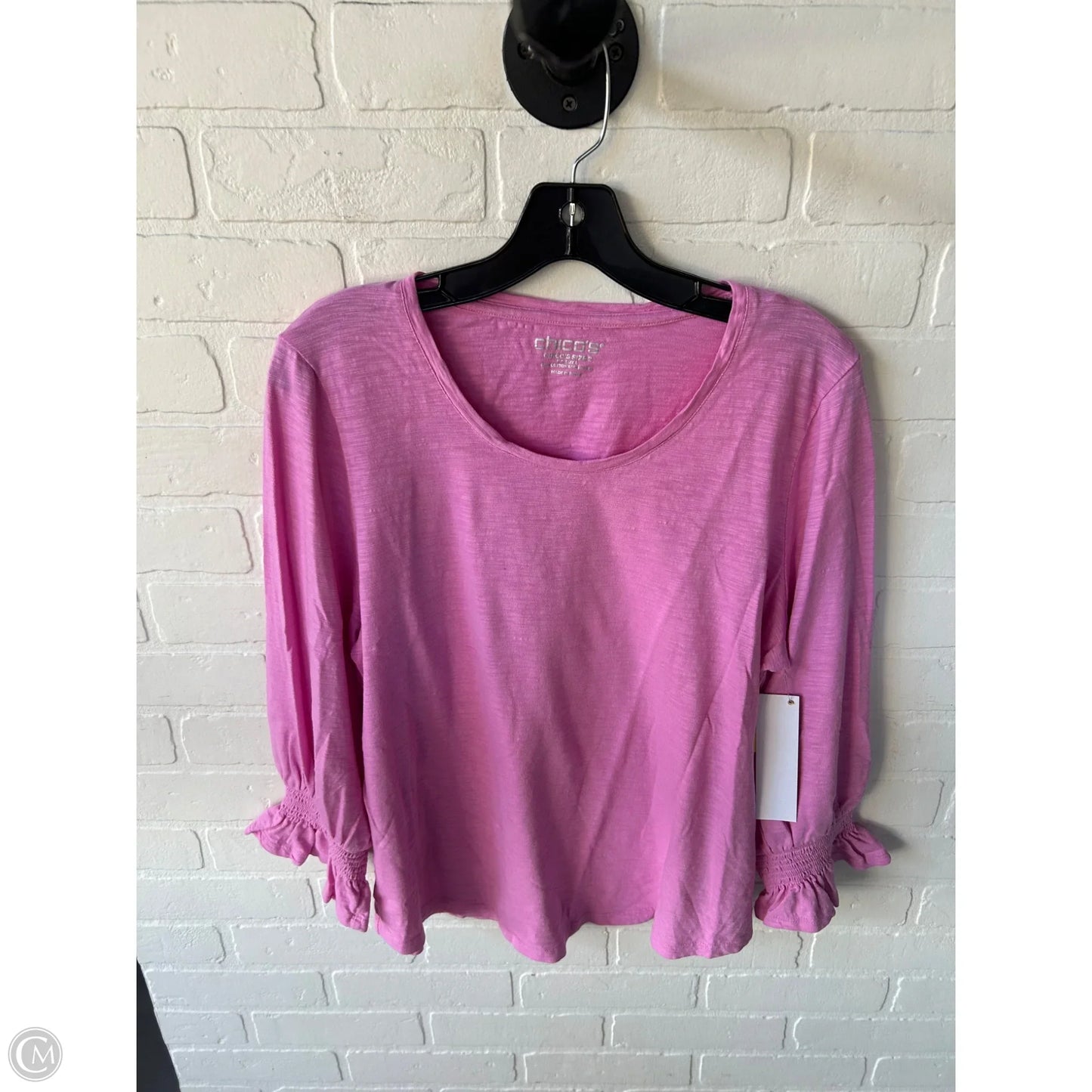 Top Long Sleeve By Chicos In Pink, Size: L