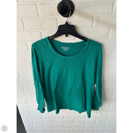 Top Long Sleeve By Chicos In Green, Size: L