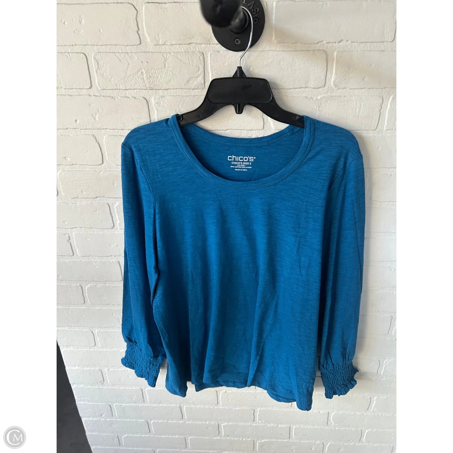 Top Long Sleeve By Chicos In Blue, Size: L
