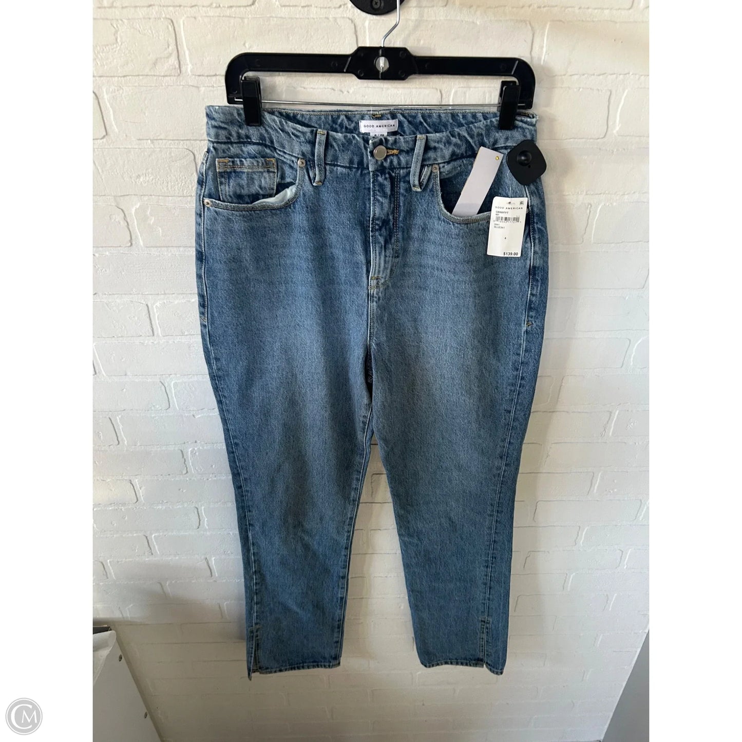 Jeans Straight By Good American In Blue Denim, Size: 8