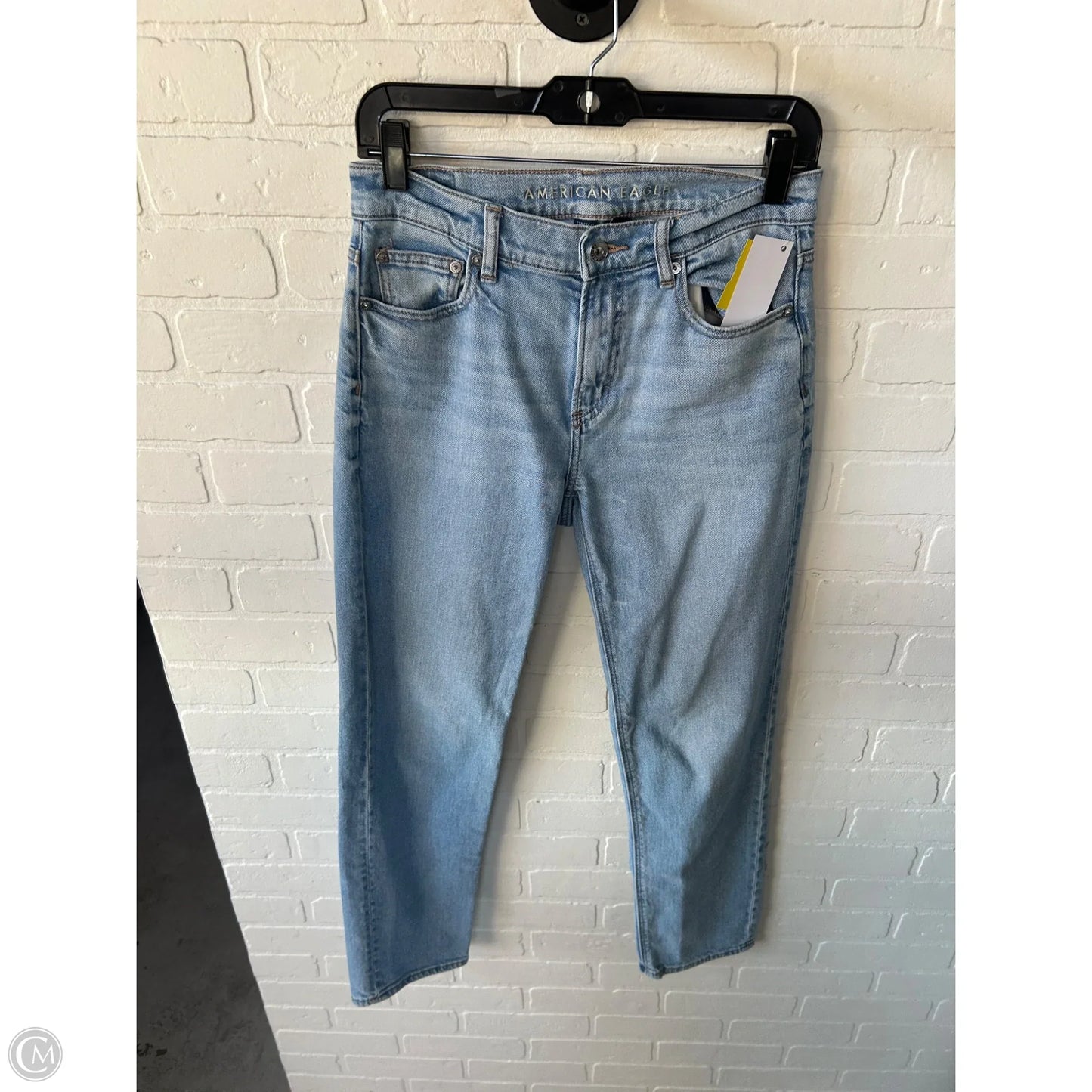 Jeans Straight By American Eagle In Blue Denim, Size: 2