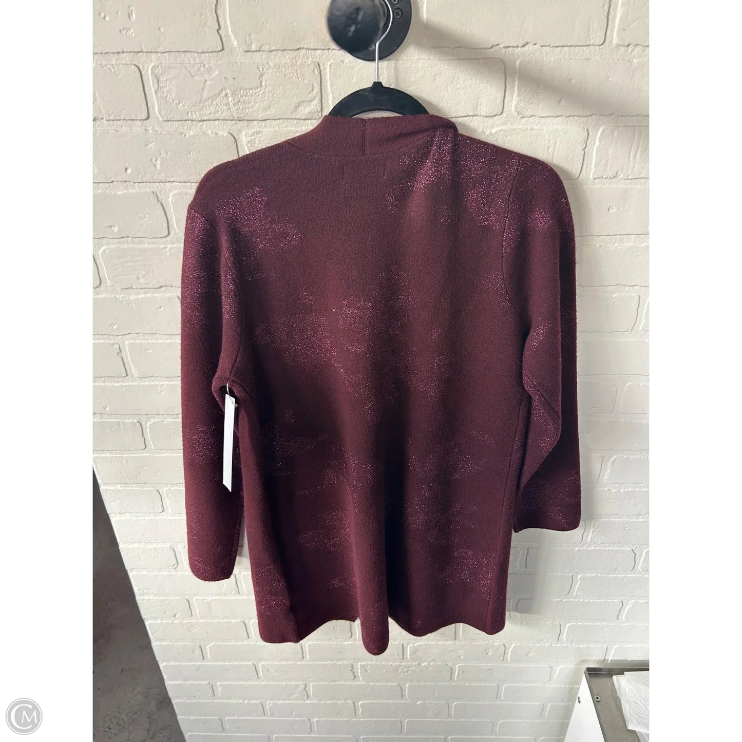 Sweater Cardigan By Nine West In Red, Size: L