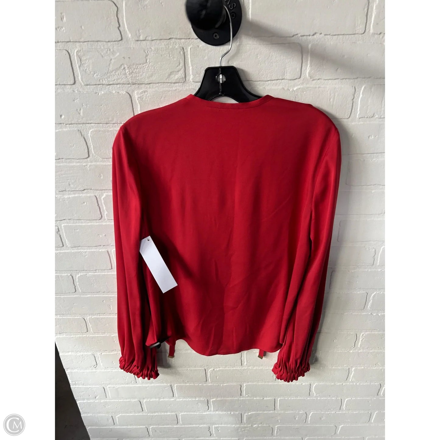 Top Long Sleeve Designer By Diane Von Furstenberg In Red, Size: S