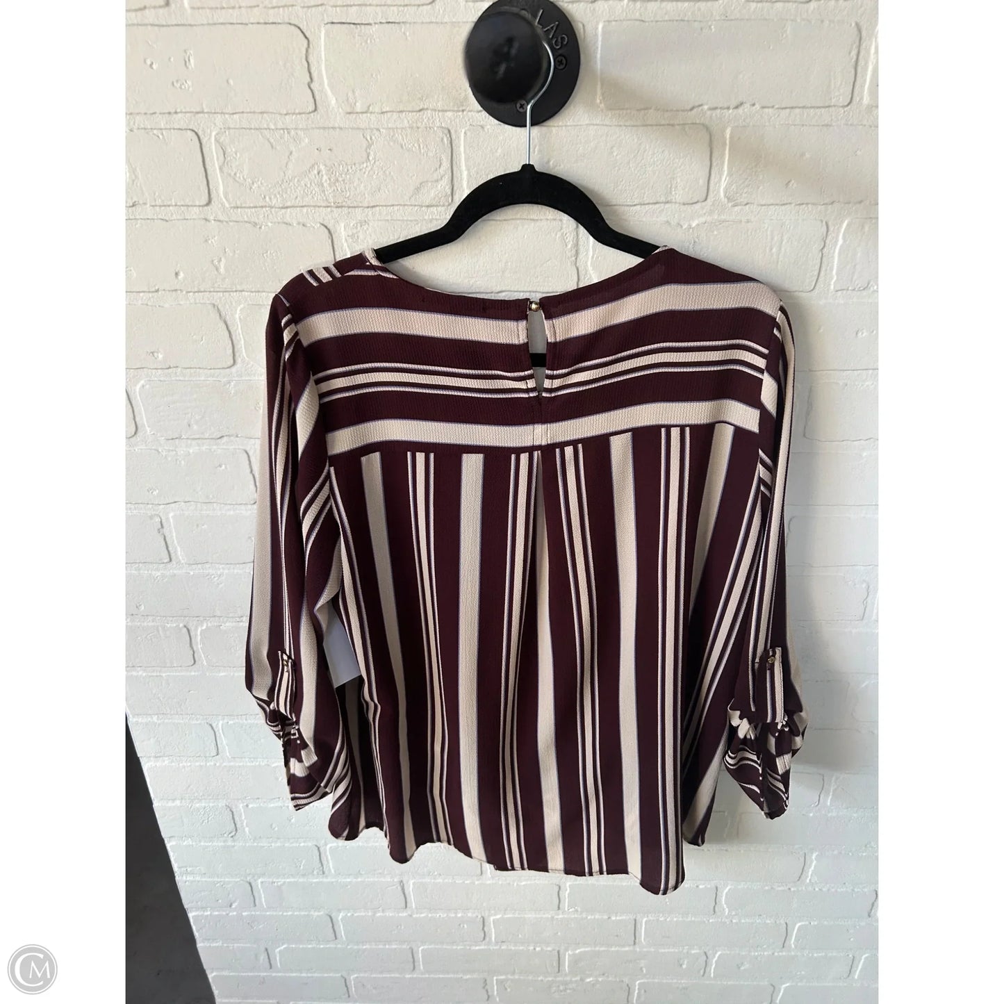 Top Long Sleeve By Staccato In Cream & Red, Size: L