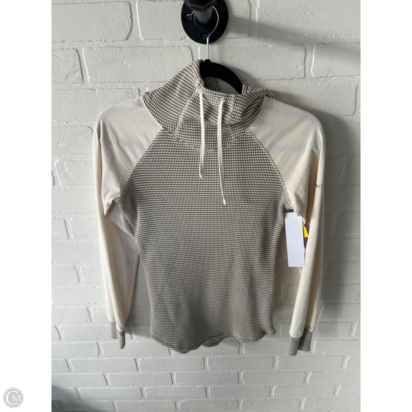 Athletic Top Long Sleeve Hoodie By Columbia In Cream & Tan, Size: S