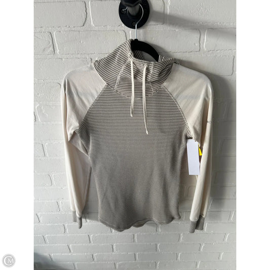 Athletic Top Long Sleeve Hoodie By Columbia In Cream & Tan, Size: S