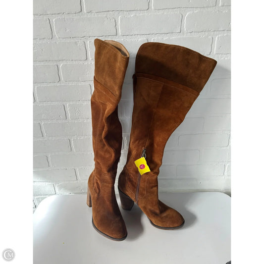 Boots Over-the-knee Heels By Franco Sarto In Brown, Size: 8.5