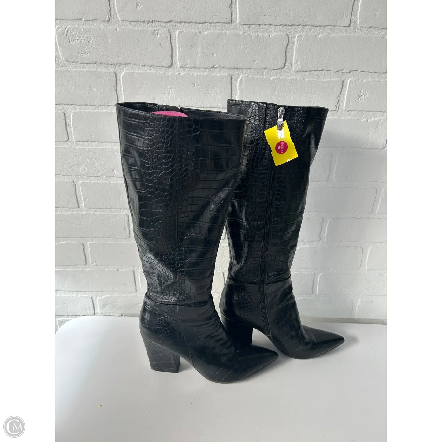 Boots Knee Heels By Nine West In Black, Size: 8.5