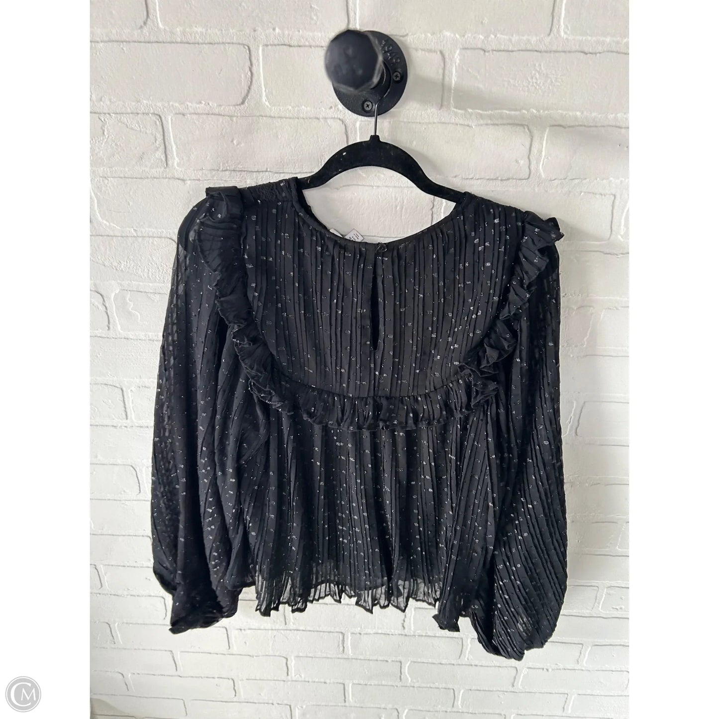 Top Long Sleeve By Topshop In Black, Size: S
