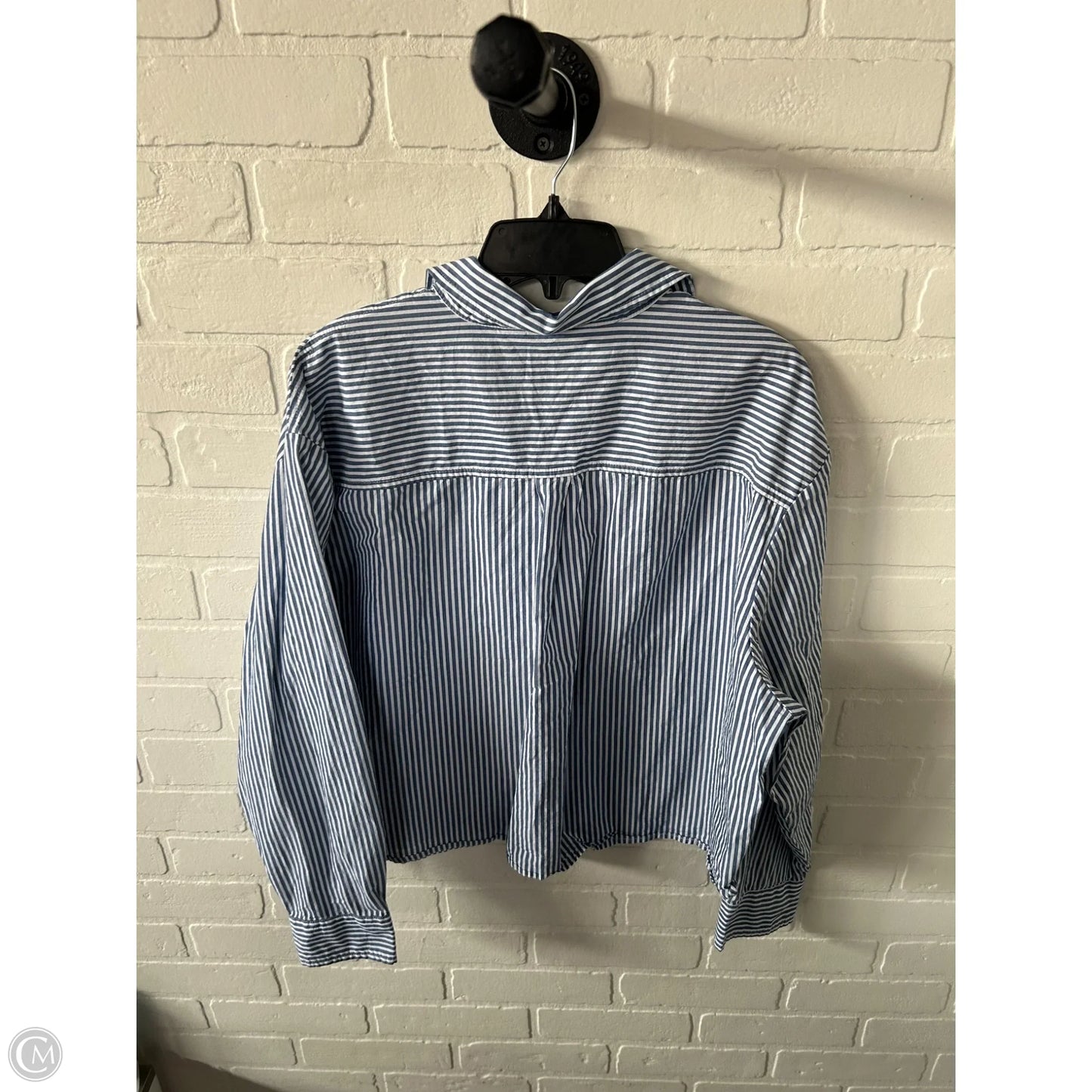 Top Long Sleeve By Old Navy In Blue & White, Size: Xl