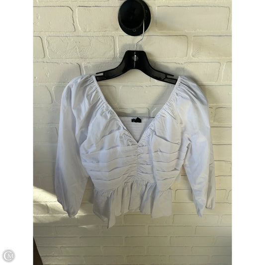Top Long Sleeve By Express In White, Size: S