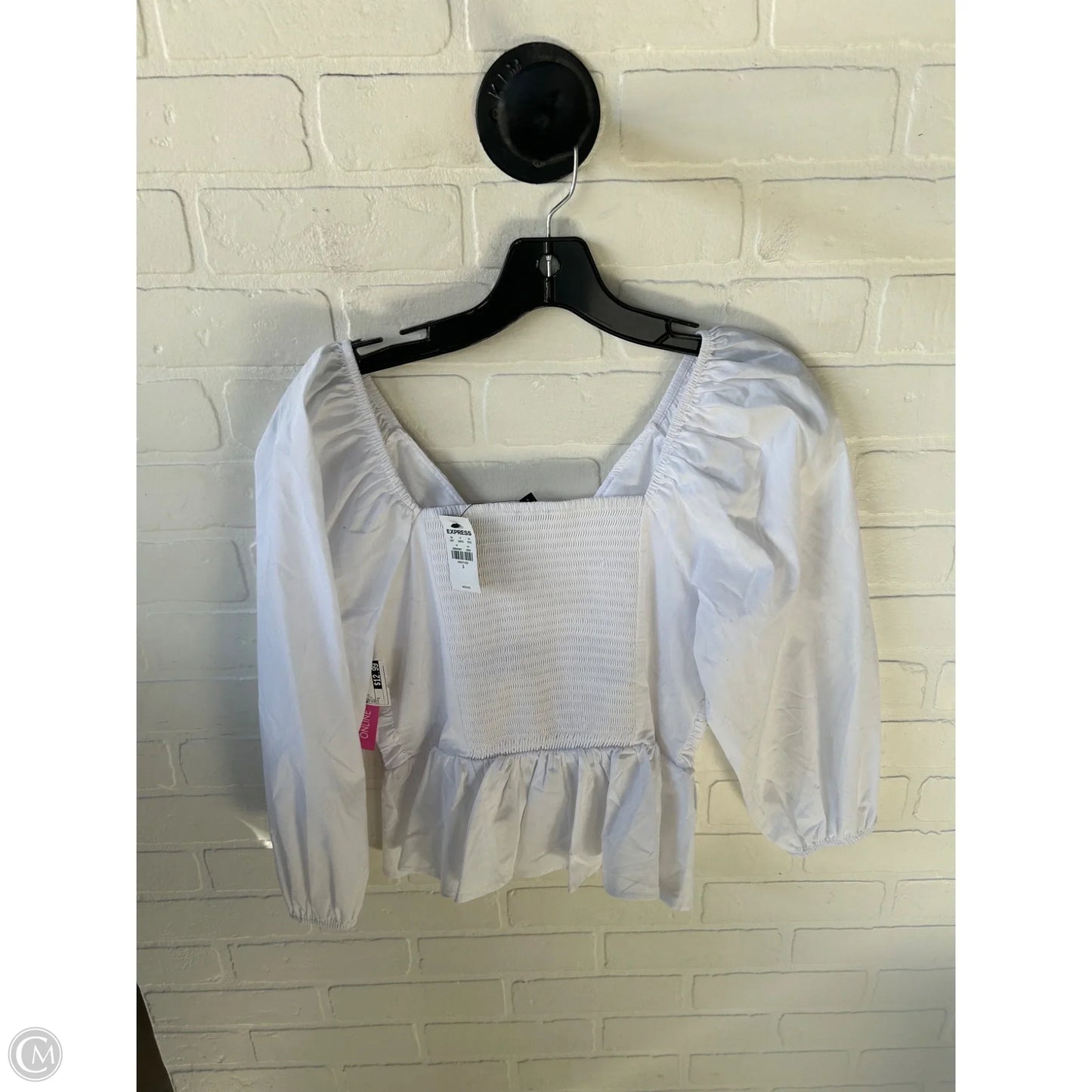 Top Long Sleeve By Express In White, Size: S