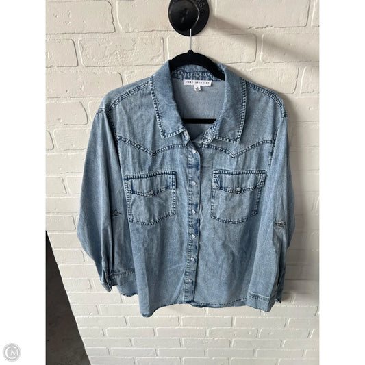 Top Long Sleeve By Jane And Delancey In Blue Denim, Size: 1x